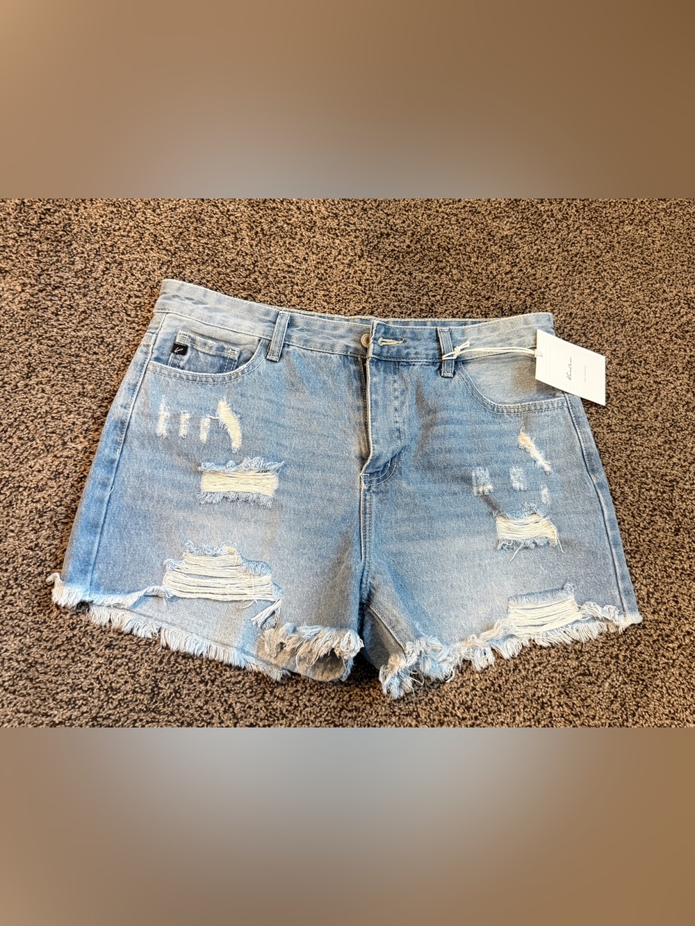 KanCan Light Blue Distressed Denim Cutoff Shorts